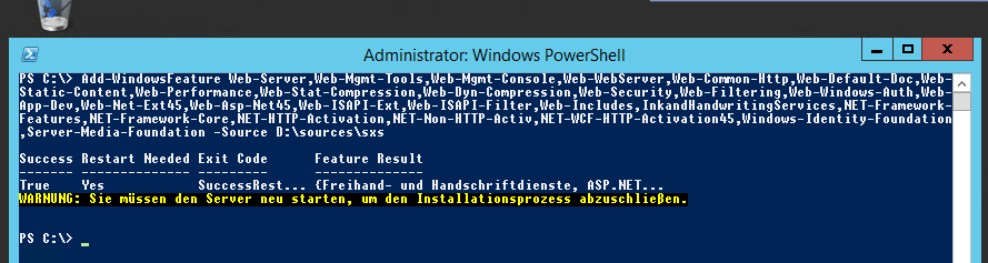 Windows Server 2012r2 - Erfolgreiche Installation